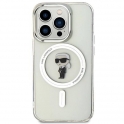 Oryginalne Etui APPLE IPHONE 15 PRO Karl Lagerfeld Hardcase IML Ikonik MagSafe (KLHMP15LHFCKNOT) transparentne