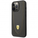 Oryginalne Etui IPHONE 13 PRO Ferrari Hardcase Leather Curved Line czarne