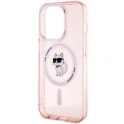 Oryginalne Etui APPLE IPHONE 15 PRO Karl Lagerfeld Hardcase IML Choupette MagSafe (KLHMP15LHFCCNOP) różowe