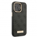 Oryginalne Etui IPHONE 13 PRO Guess Hard Case 4G Logo Plate MagSafe czarne