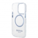 Oryginalne Etui IPHONE 14 PRO MAX Guess Hard Case Metal Outline Magsafe (GUHMP14XHTRMB) niebieskie