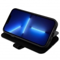 Mercedes Oryginalne Etui IPHONE 14 PRO BMW Bookcase Leather Stamp Blue Lines (BMBKP14L22RVSK) czarne