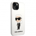 Oryginalne Etui IPHONE 14 Karl Lagerfeld Hardcase Silicone Ikonik (KLHCP14SSNIKBCH) białe