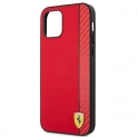 Oryginalne Etui IPHONE 12 PRO MAX Ferrari Hardcase On Track Carbon Stripe (FESAXHCP12LRE) czerwone