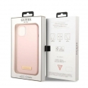 Oryginalne Etui IPHONE 13 Guess Hard Case Silicone Logo Plate MagSafe (GUHMP13MSBPLP) różowe