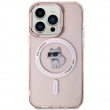 Oryginalne Etui APPLE IPHONE 15 PRO MAX Karl Lagerfeld Hardcase IML Choupette MagSafe (KLHMP15XHFCCNOP) różowe