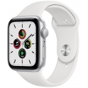 Smartwatch Apple Watch SE GPS 44mm Aluminium srebrny z białym paskiem Sport