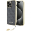 Oryginalne Etui APPLE IPHONE 15 PRO MAX Guess Hardcase 4G Charms Collection (GUHCP15XGF4GGR) szare