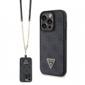 Oryginalne Etui APPLE IPHONE 15 PRO Guess Hardcase Crossbody 4G Metal Logo (GUHCP15LP4TDSCPK) czarne