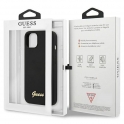 Oryginalne Etui IPHONE 13 Guess Hardcase Silicone Script Gold Logo czarne