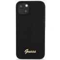 Oryginalne Etui IPHONE 13 Guess Hardcase Silicone Script Gold Logo czarne