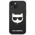 Oryginalne Etui IPHONE 14 Karl Lagerfeld Hardcase Silicone Choupette Head Magsafe czarne