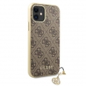 Oryginalne Etui IPHONE 11 Guess Hard Case 4G Charms Collection (GUHCN61GF4GBR) brązowe