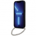 Oryginalne Etui IPHONE 14 PRO MAX Karl Lagerfeld Hardcase Saffiano Monogram Chain (KLHCP14XSACKLHPG) srebrne