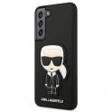 Oryginalne Etui SAMSUNG GALAXY S21 FE Karl Lagerfeld Hardcase Saffiano Ikonik Karl's Head KLHCS21FSAKHBK czarne
