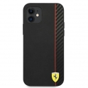Oryginalne Etui IPHONE 12 MINI Ferrari Hardcase On Track Carbon Stripe (FESAXHCP12SBK) czarne