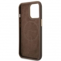 Oryginalne Etui IPHONE 14 PRO Guess Hard Case 4G Logo Plate MagSafe (GUHMP14LU4GPRW) brązowe