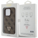 Oryginalne Etui APPLE IPHONE 15 PRO Guess Hardcase Leather 4G Triangle Strass (GUHCP15LP4TDPW) brązowe