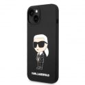 Oryginalne Etui IPHONE 14 Karl Lagerfeld Hardcase Silicone Ikonik MagSafe (KLHMP14SSNIKBCK) czarne