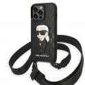 Oryginalne Etui IPHONE 14 PRO Karl Lagerfeld Hardcase Monogram Ikonik Patch (KLHCP14LSTKMK) czarne