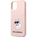 Oryginalne Etui IPHONE 12 / 12 PRO Karl Lagerfeld Hardcase Silicone Choupette (KLHCP12MSNCHBCP) różowe