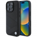 Mercedes Oryginalne Etui IPHONE 16 PRO BMW Hardcase Signature Leather Crossing Lines Pattern (BMHCP16L23RCGPK) czarne