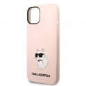Oryginalne Etui IPHONE 14 Karl Lagerfeld Hardcase Silicone Choupette (KLHCP14SSNCHBCP) różowe