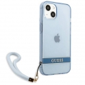 Etui IPHONE 13 Guess Hardcase Translucent Stap (GUHCP13MHTSGSB) niebieskie