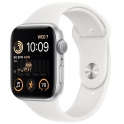 Smartwatch Apple Watch SE 2022 GPS 44mm Aluminium srebrny z białym paskiem Sport