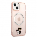 Oryginalne Etui IPHONE 14 Karl Lagerfeld Hardcase Iconic Karl&Choupette Magsafe (KLHMP14SHNKCIP) różowe