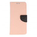Etui portfel fancy HUAWEI HONOR 7X różowo-czarny shine