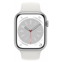 Smartwatch Apple Watch Series 8 GPS 41mm Aluminium srebrny z białym paskiem Sport