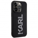 Oryginalne Etui APPLE IPHONE 15 PRO Karl Lagerfeld Hardcase 3D Rubber Glitter Logo (KLHCP15L3DMBKCK) czarne