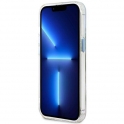 Oryginalne Etui IPHONE 13 PRO Guess Hard Case Metal Outline Magsafe (GUHMP13LHTRMB) niebieskie