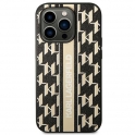 Oryginalne Etui IPHONE 14 PRO Karl Lagerfeld Hardcase Monogram Stripe (KLHCP14LPGKLSKW) brązowe