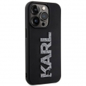 Oryginalne Etui APPLE IPHONE 15 PRO MAX Karl Lagerfeld Hardcase 3D Rubber Glitter Logo (KLHCP15X3DMBKCK) czarne