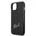 Oryginalne Etui IPHONE 14 Karl Lagerfeld Signature Logo Cardslot (KLHCP14SCSSK) czarne