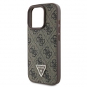 Oryginalne Etui IPHONE 16 PRO MAX Guess Hardcase Leather Metal Logo Strass Crossbody + Smycz (GUHCP16XP4TDSCPW) brązowe