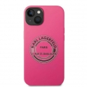 Oryginalne Etui IPHONE 14 PLUS Karl Lagerfeld Hardcase Silicone RSG (KLHCP14MSRSGRCF) różowe