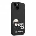 Oryginalne Etui IPHONE 14 Karl Lagerfeld Hardcase Liquid Silicone Karl & Choupette Magsafe (KLHMP14SSSKCK) czarne