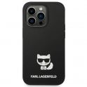 Oryginalne Etui IPHONE 14 PRO Karl Lagerfeld Hardcase Silicone Choupette Body (KLHCP14LSLCTBK) czarne