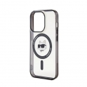 Oryginalne Etui APPLE IPHONE 15 PRO Karl Lagerfeld Hardcase IML Choupette`s Head MagSafe (KLHMP15LHCHNOTK) transparentne