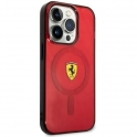 Oryginalne Etui IPHONE 14 PRO Ferrari Hardcase Translucent Magsafe (FEHMP14LURKR) czerwone