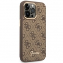 Oryginalne Etui IPHONE 14 PRO MAX Guess Hard Case 4G Vintage Gold Logo (GUHCP14XHG4SHW) brązowe