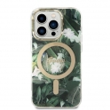 Oryginalne Etui IPHONE 14 PRO Guess Hardcase Jungle Collection MagSafe + Wireless Charger (GUBPP14SH4EACSP) zielone