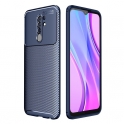 Etui XIAOMI REDMI 9 Pancerne Shockproof Carbon Fiber niebieskie