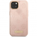 Oryginalne Etui IPHONE 14 Guess Hardcase Peony Logo Plate MagSafe różowe
