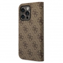 Oryginalne Etui IPHONE 14 PRO MAX Guess Book 4G Vintage Gold Logo (GUBKP14XHG4SHW) brązowe