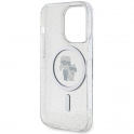 Oryginalne Etui APPLE IPHONE 15 PRO Karl Lagerfeld Hardcase Karl&Choupette Glitter MagSafe (KLHMP15LHGKCNOT) transparentne