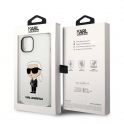Oryginalne Etui IPHONE 14 Karl Lagerfeld Hardcase Silicone Ikonik (KLHCP14SSNIKBCH) białe